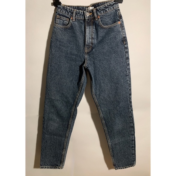 Zara High Rise Mom Fit Jeans in Greyish Blue Colour Sz 2 - Picture 4 of 9